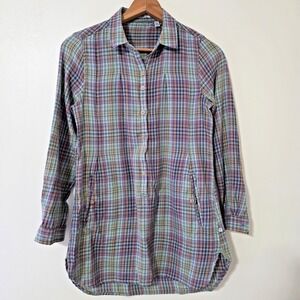 Toad&Co Mixo Tunic Top‎ Sz S Plaid Organic Sustainable Cabin Hiking Granola